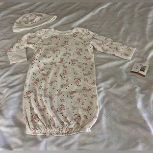 NWT Little Me Infant vintage rose gown - Size 0-3m